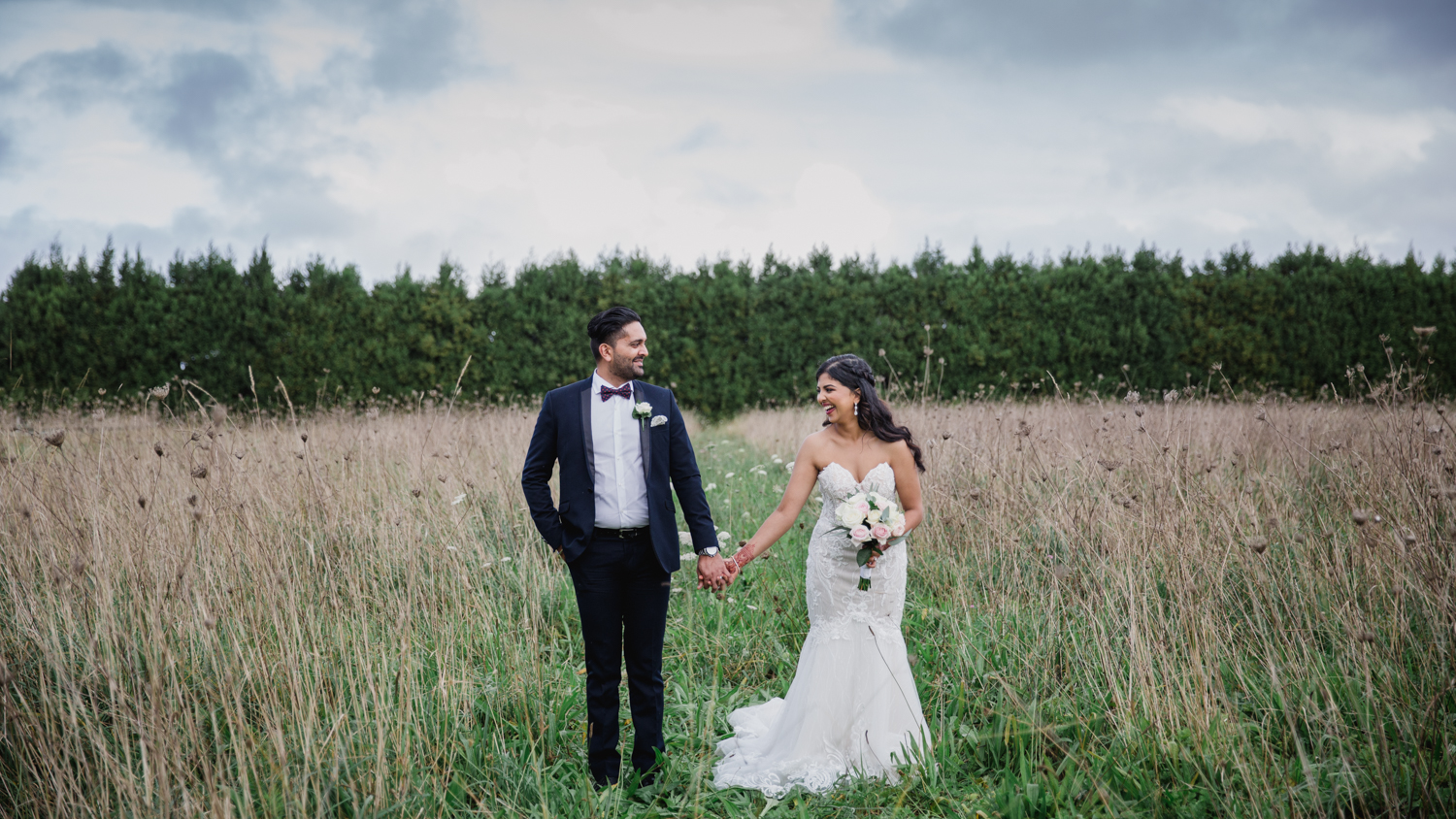 The Bride and Groom taken during their location shoot. This image was taken by Mala Photography, an Auckland based wedding photographer. The wedding was at Markovina Vineyard Estate In Kumeu, Auckland